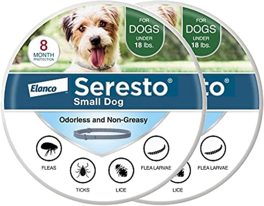 Seresto Small Dog Vet-Recommended Flea & Tick Treatment & Prevention Collar for Dogs Under 18 lbs. | 8 Months Protection